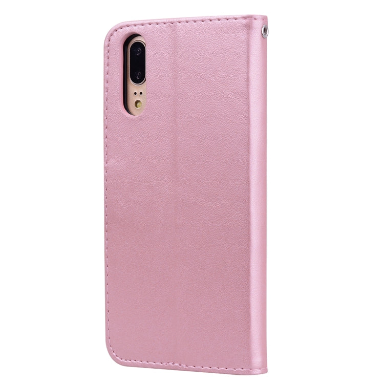 Rose Embossed Horizontal Flip PU Leather Case for Huawei P20, with Holder & Card Slots & Wallet