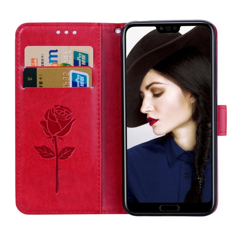 Rose Embossed Horizontal Flip PU Leather Case for Huawei Honor 10 Lite, with Holder & Card Slots & Wallet