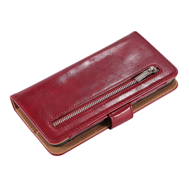 Crazy Horse Texture Horizontal Flip Detachable Zipper Leather Case for Huawei P20, with Card Slot & & Wallet & Photo Frame & Lanyard