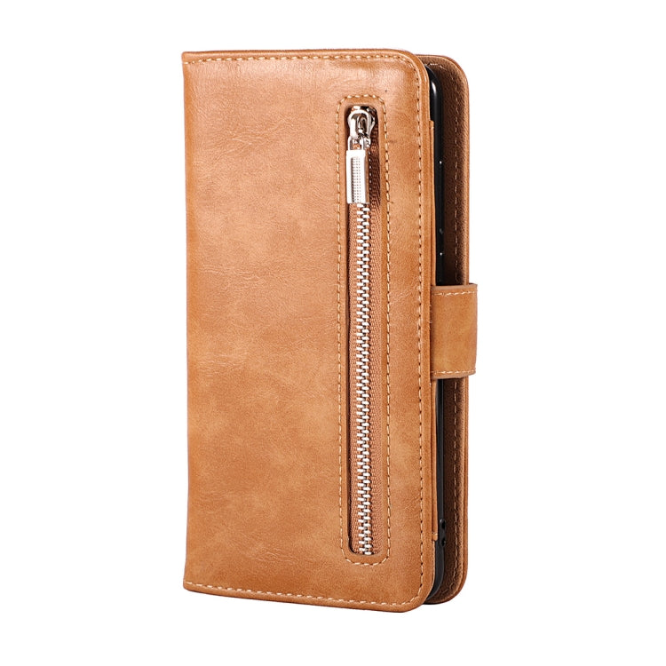 Crazy Horse Texture Horizontal Flip Detachable Zipper Leather Case for Huawei P20, with Card Slot & & Wallet & Photo Frame & Lanyard