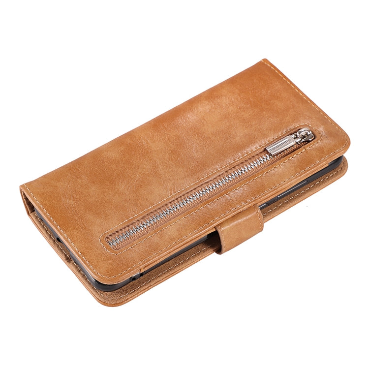 Crazy Horse Texture Horizontal Flip Detachable Zipper Leather Case for Huawei P20, with Card Slot & & Wallet & Photo Frame & Lanyard