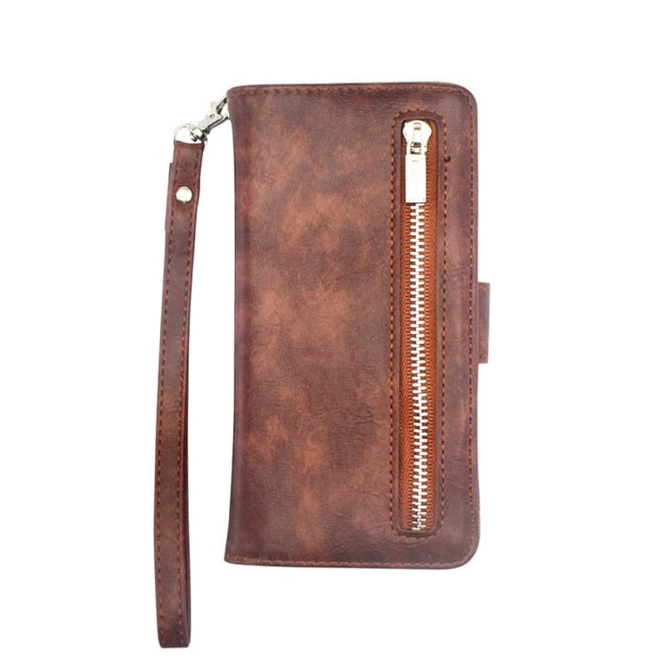 Crazy Horse Texture Horizontal Flip Detachable Zipper Leather Case for Huawei P20 Lite / Nova 3e, with Card Slot & & Wallet & Photo Frame & Lanyard