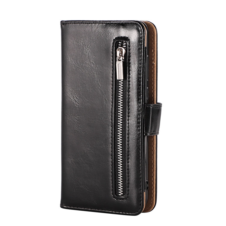 Crazy Horse Texture Horizontal Flip Detachable Zipper Leather Case for Huawei P20 Pro, with Card Slot & & Wallet & Photo Frame & Lanyard