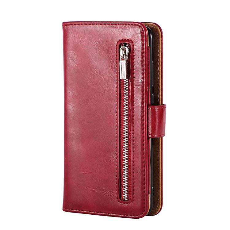 Crazy Horse Texture Horizontal Flip Detachable Zipper Leather Case for Huawei P20 Pro, with Card Slot & & Wallet & Photo Frame & Lanyard