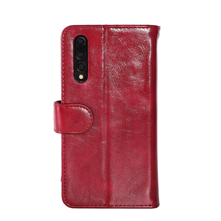 Crazy Horse Texture Horizontal Flip Detachable Zipper Leather Case for Huawei P20 Pro, with Card Slot & & Wallet & Photo Frame & Lanyard