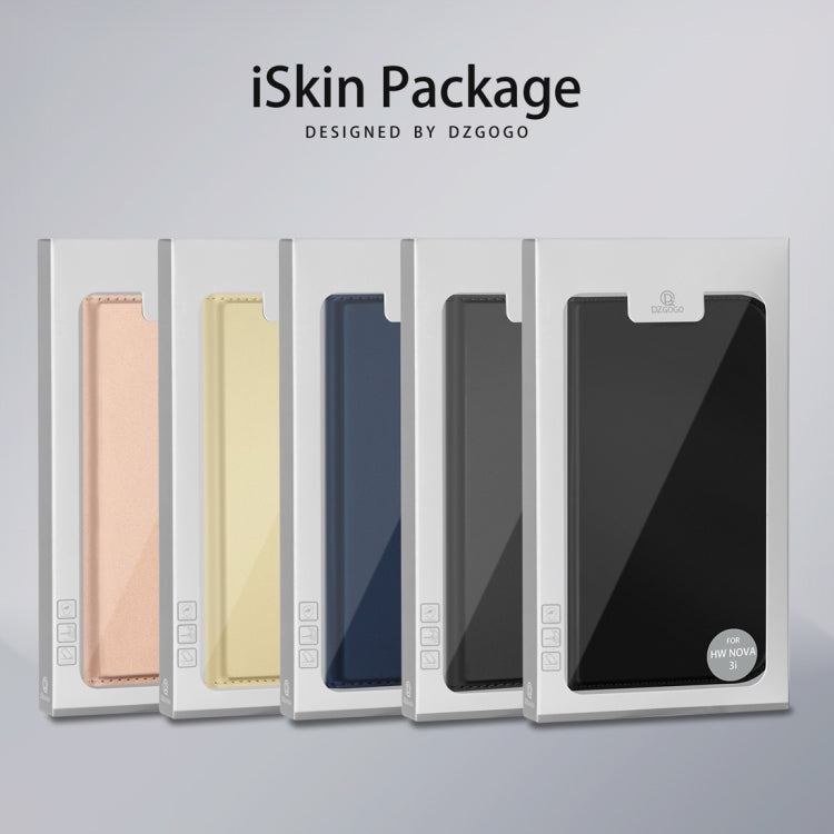 DZGOGO ISKIN Series Slight Frosted PU + TPU Case for Huawei nova 3i with Card Slots & Holder