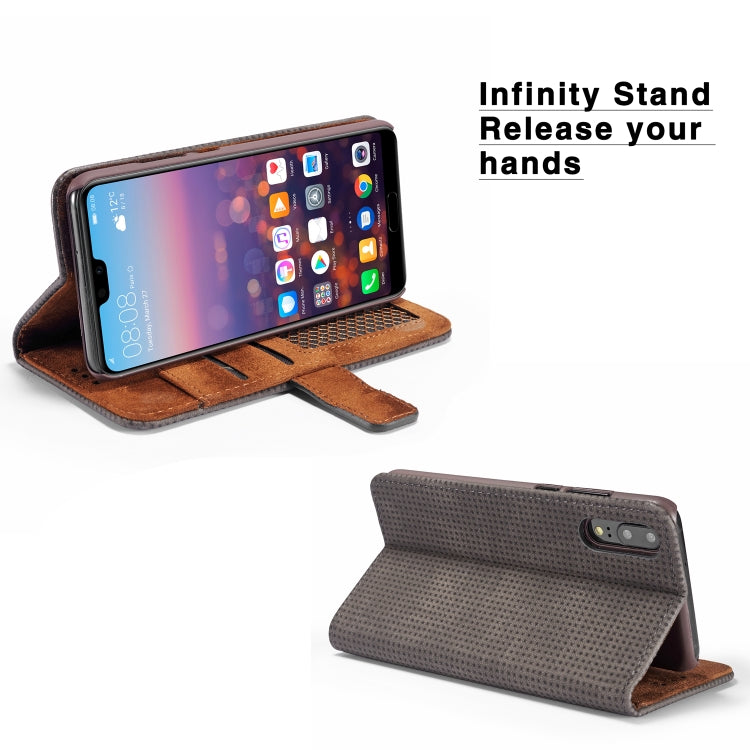 Retro Style Mesh Breathable Horizontal Flip Leather Case for Huawei P20 Lite, with Card Slot & Holder & Wallet