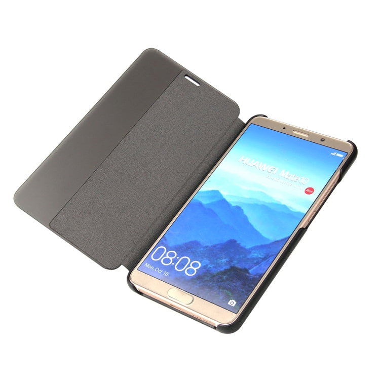 Fierre Shann Crazy Horse Texture Horizontal Flip PU Leather Case for Huawei Mate 10, with Smart View Window & Sleep Wake-up Function