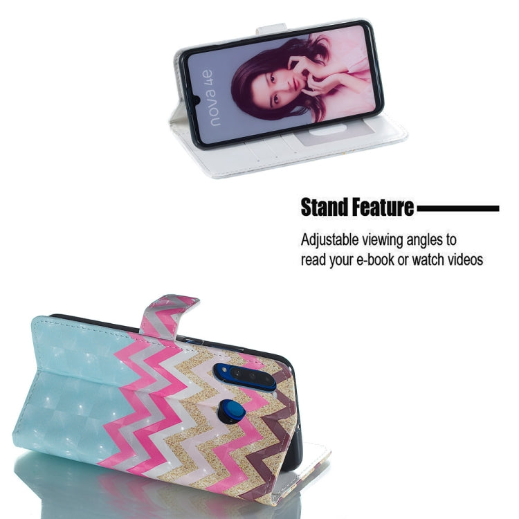 Color Wave 3D Pattern Horizontal Flip Leather Case for Huawei P30 Lite, with Holder & Card Slots & Photo Frame & Wallet