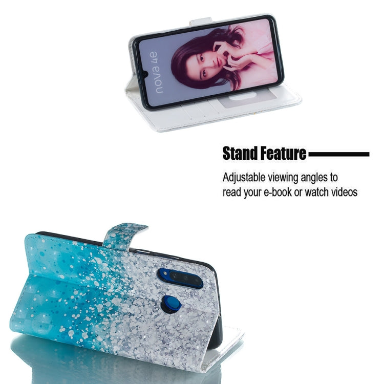 Sea and Sand Pattern 3D Horizontal Flip Leather Case for Huawei P30 Lite, with Holder & Card Slots & Photo Frame & Wallet