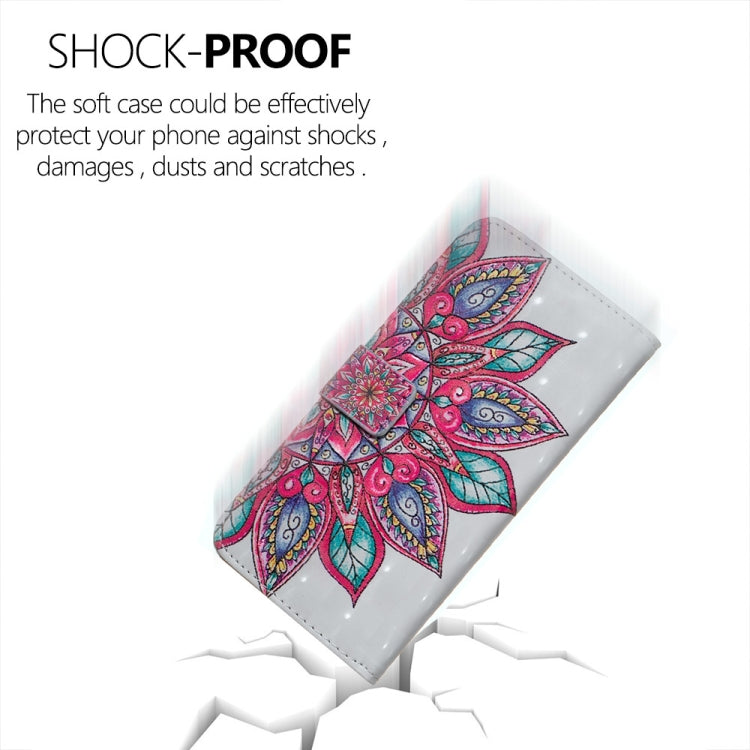 Half Flower Pattern 3D Horizontal Flip Leather Case for Huawei P30 Lite, with Holder & Card Slots & Photo Frame & Wallet