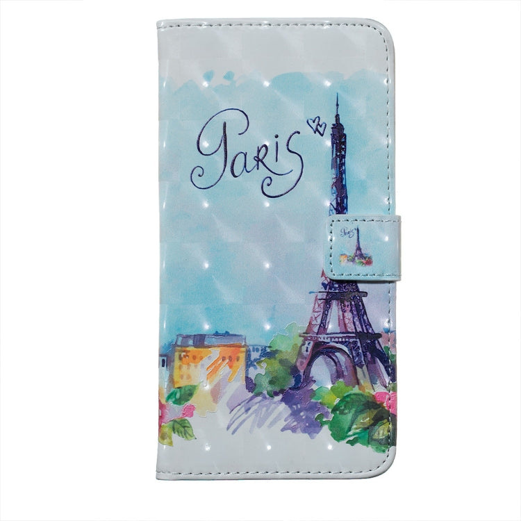 Tower Pattern 3D Horizontal Flip Leather Case for Huawei Y7 (2019), with Holder & Card Slots & Photo Frame & Wallet