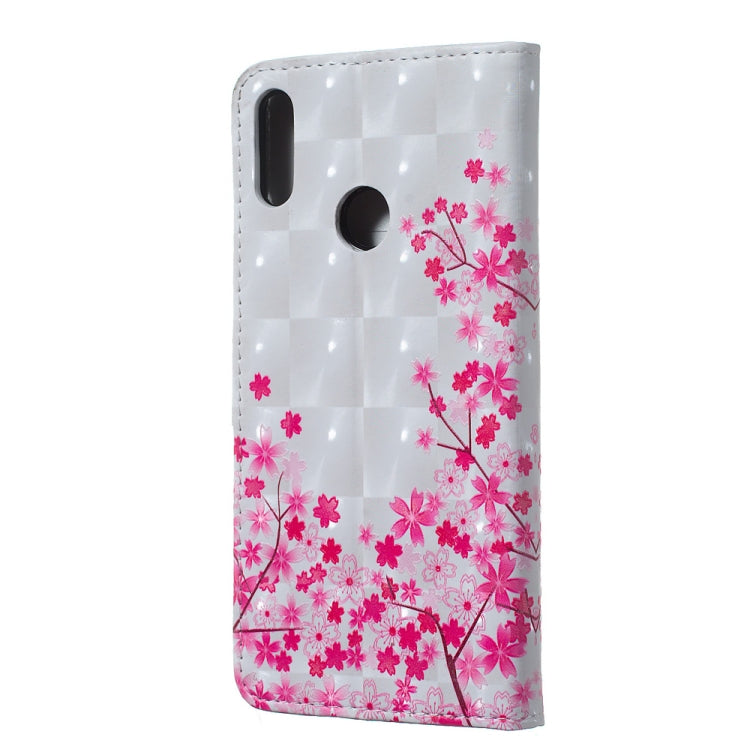 Sakura Pattern 3D Horizontal Flip Leather Case for Huawei Y7 (2019), with Holder & Card Slots & Photo Frame & Wallet