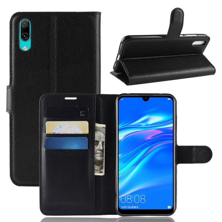 Litchi Texture Horizontal Flip Leather Case for Huawei Enjoy 9 / Y7 prime (2019) / Y7 Pro (2019), with Wallet & Holder & Card Slots