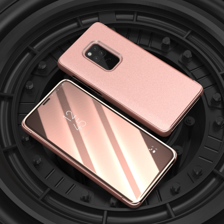 Mirror Clear View Horizontal Flip PU Smart Leather Case for Huawei Mate 20, with Holder