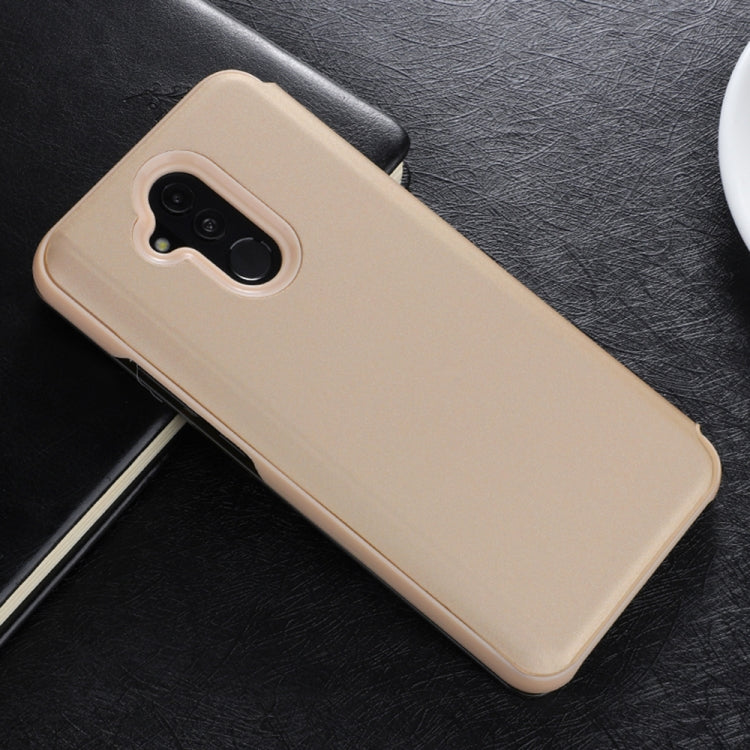 Mirror Clear View Horizontal Flip PU Smart Leather Case for Huawei Mate 20 Lite, with Holder