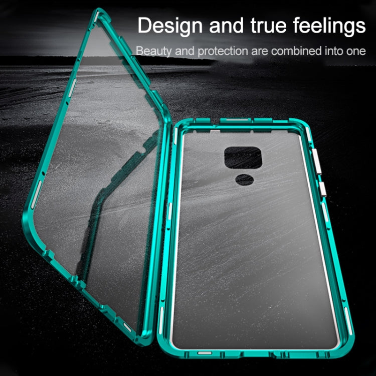 Ultra Slim Double Sides Magnetic Adsorption Angular Frame Tempered Glass Magnet Flip Case for Huawei Mate 20