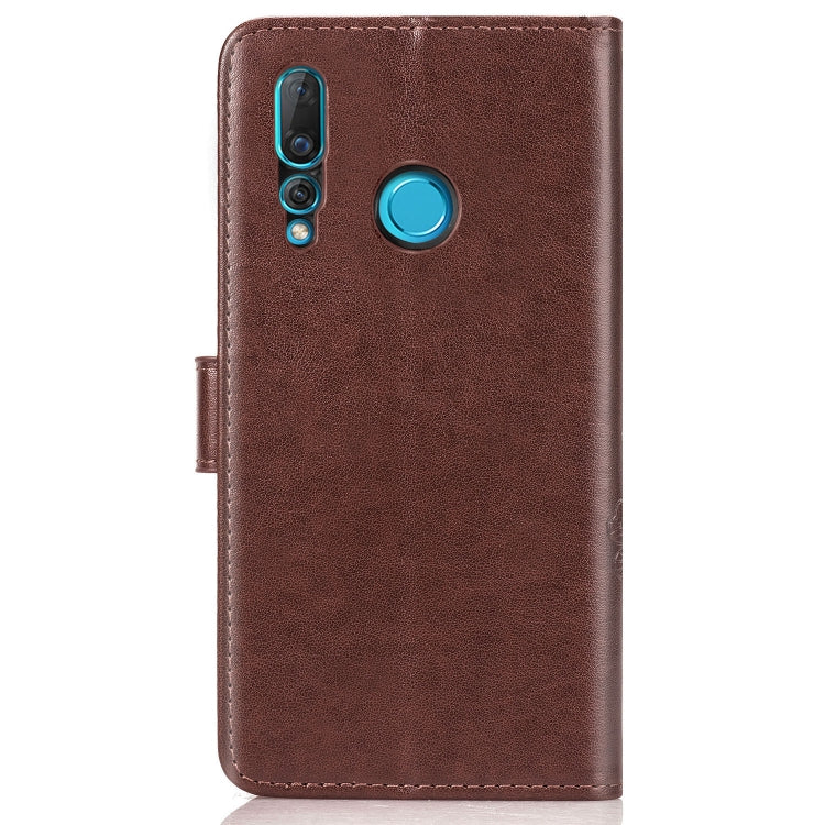 Lucky Clover Pressed Flowers Pattern Leather Case for Huawei Nova 4, with Holder & Card Slots & Wallet & Hand Strap