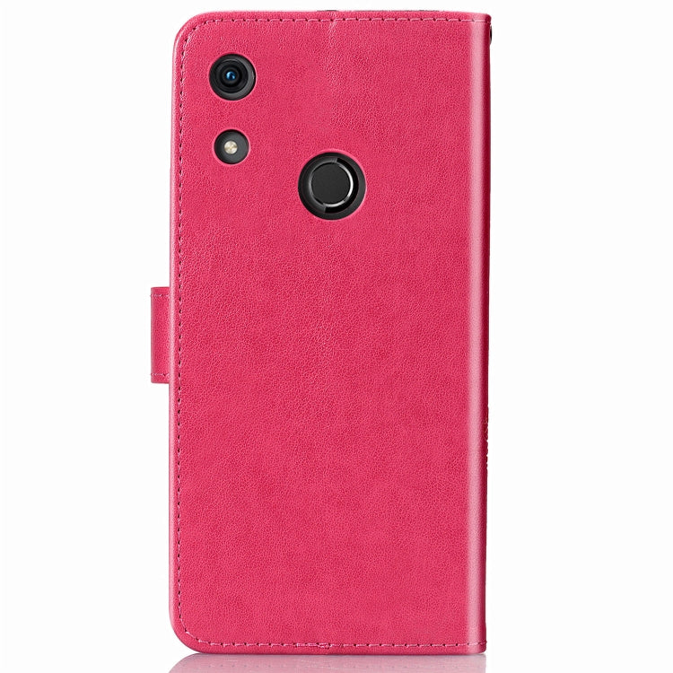 Lucky Clover Pressed Flowers Pattern Leather Case for Huawei Honor 8A, with Holder & Card Slots & Wallet & Hand Strap