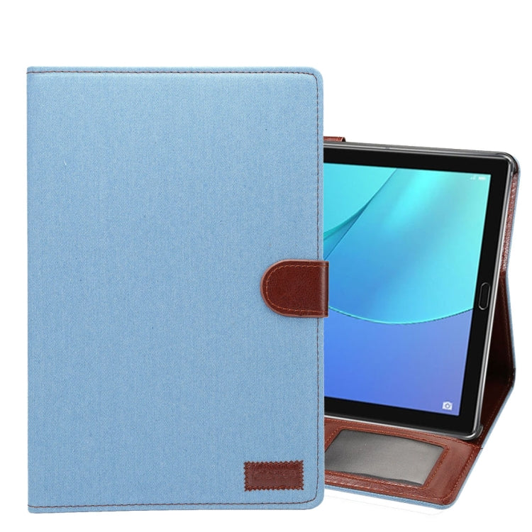 dibase for Huawei MediaPad M5 10.8 inch Cowboy Leather Case Surface PU Leather Case with Holder & Card Slots & Wallet(Baby Blue)