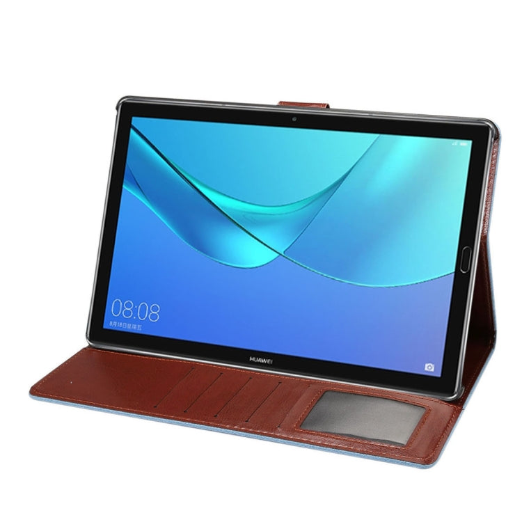 dibase for Huawei MediaPad M5 10.8 inch Cowboy Leather Case Surface PU Leather Case with Holder & Card Slots & Wallet(Baby Blue)