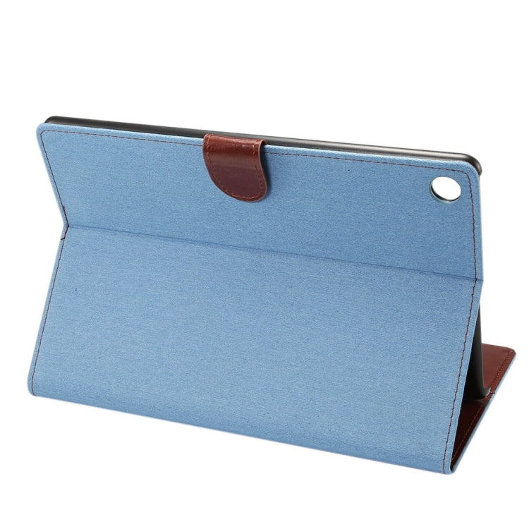 dibase for Huawei MediaPad M5 10.8 inch Cowboy Leather Case Surface PU Leather Case with Holder & Card Slots & Wallet(Baby Blue)