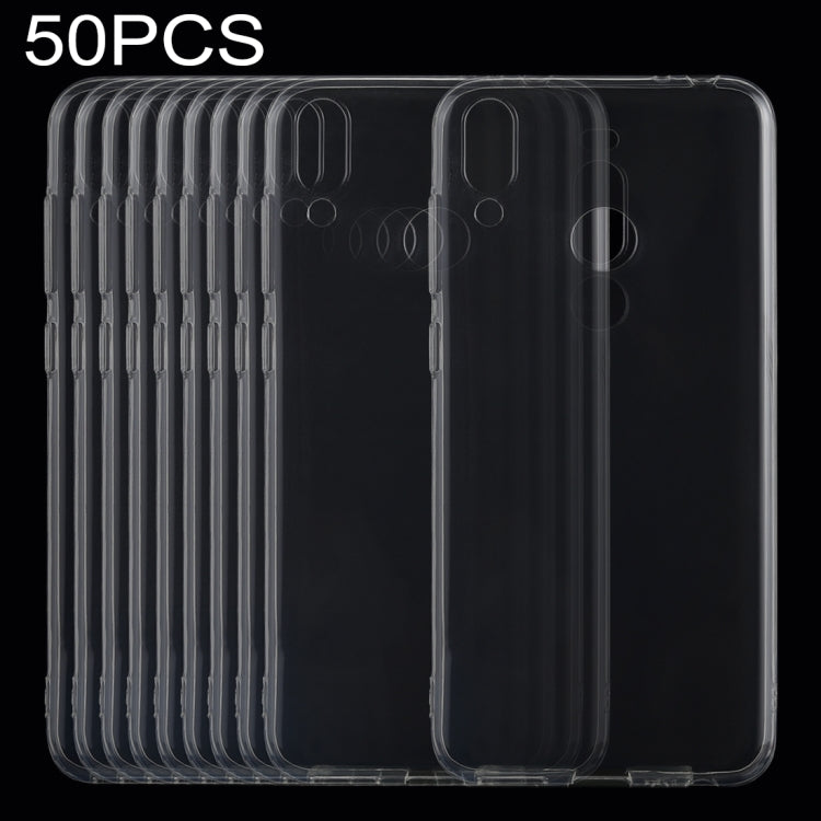 50 PCS 0.75mm Transparent TPU Case for Huawei Honor 8C