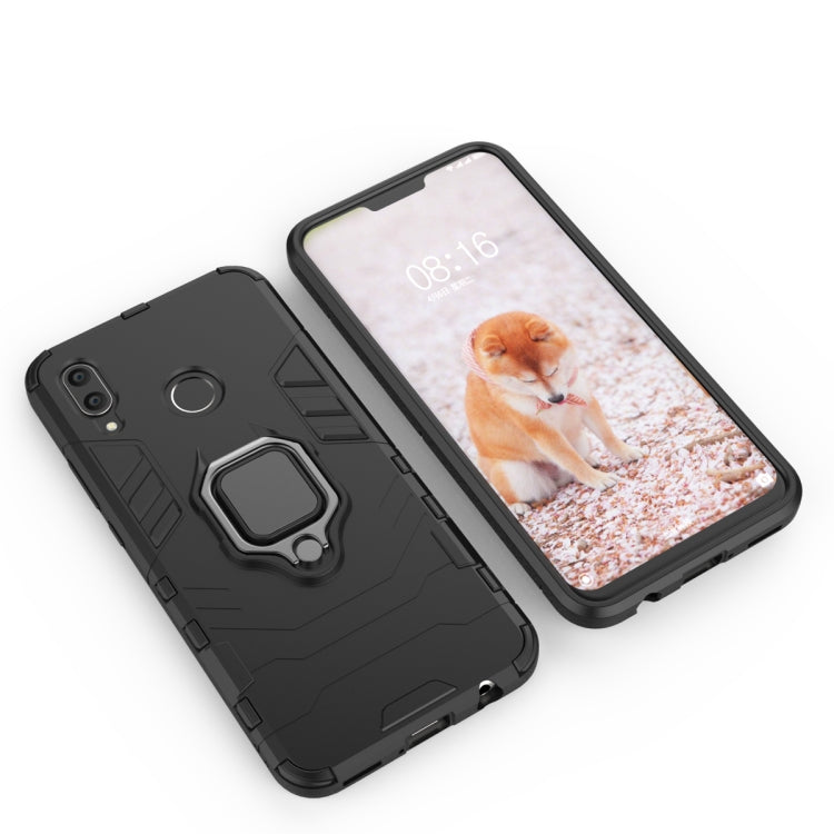 PC + TPU Shockproof Protective Case for Huawei Nova 3, with Magnetic Ring Holder (Black)