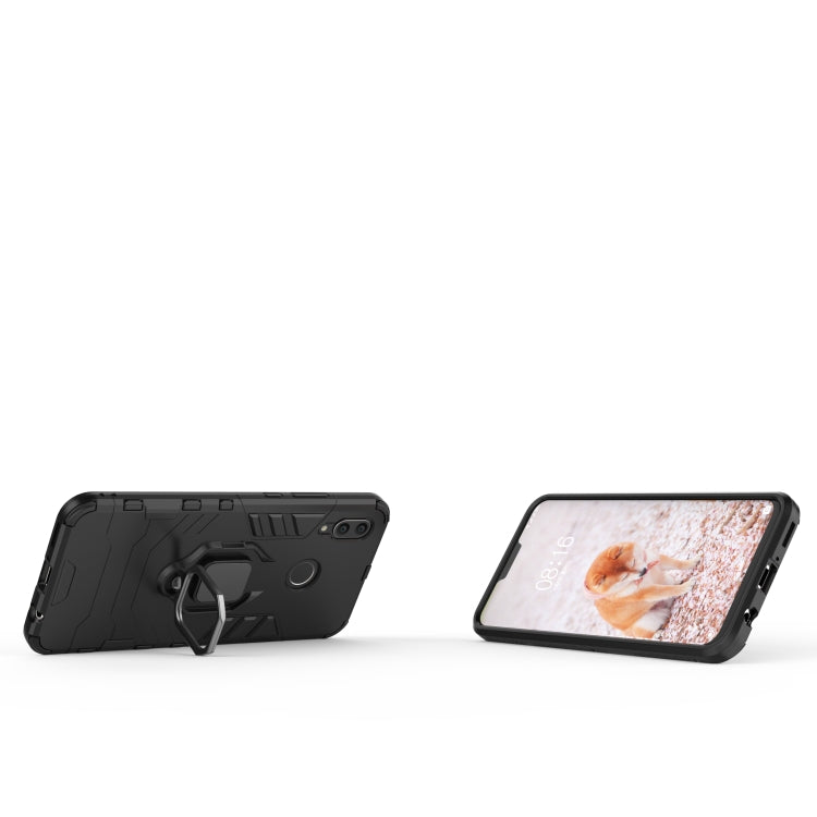 PC + TPU Shockproof Protective Case for Huawei Nova 3, with Magnetic Ring Holder (Black)
