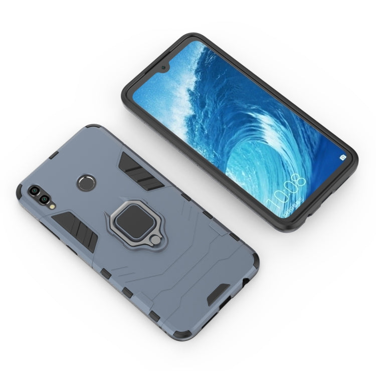 PC + TPU Shockproof Protective Case for Huawei Honor 8X Max, with Magnetic Ring Holder(Navy Blue)