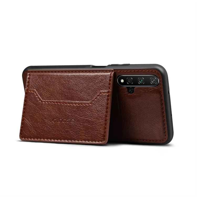 Dibase TPU + PC + PU Crazy Horse Texture Protective Case for Huawei Nova 5 / Nova 5 Pro, with Holder & Card Slots