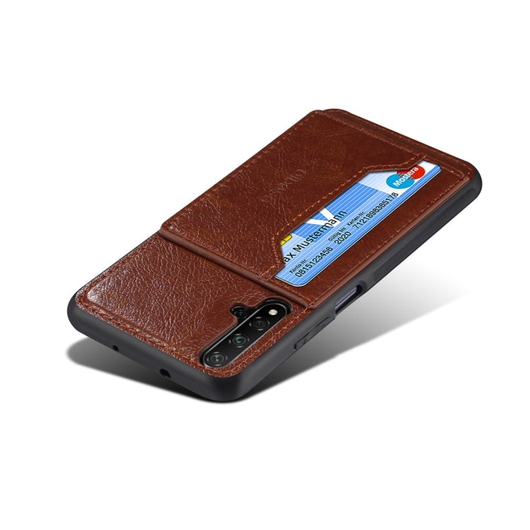 Dibase TPU + PC + PU Crazy Horse Texture Protective Case for Huawei Nova 5 / Nova 5 Pro, with Holder & Card Slots