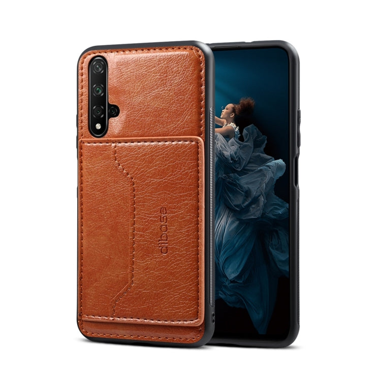 Dibase TPU + PC + PU Crazy Horse Texture Protective Case for Huawei Nova 5 / Nova 5 Pro, with Holder & Card Slots