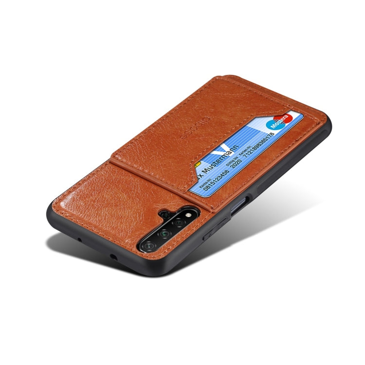 Dibase TPU + PC + PU Crazy Horse Texture Protective Case for Huawei Nova 5 / Nova 5 Pro, with Holder & Card Slots