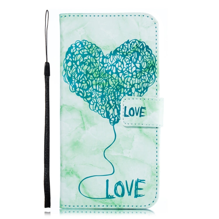 Heart + Marble Pattern Horizontal Flip Leather Case for Huawei Mate 20 Lite, with Holder & Card Slots & Wallet & Lanyard