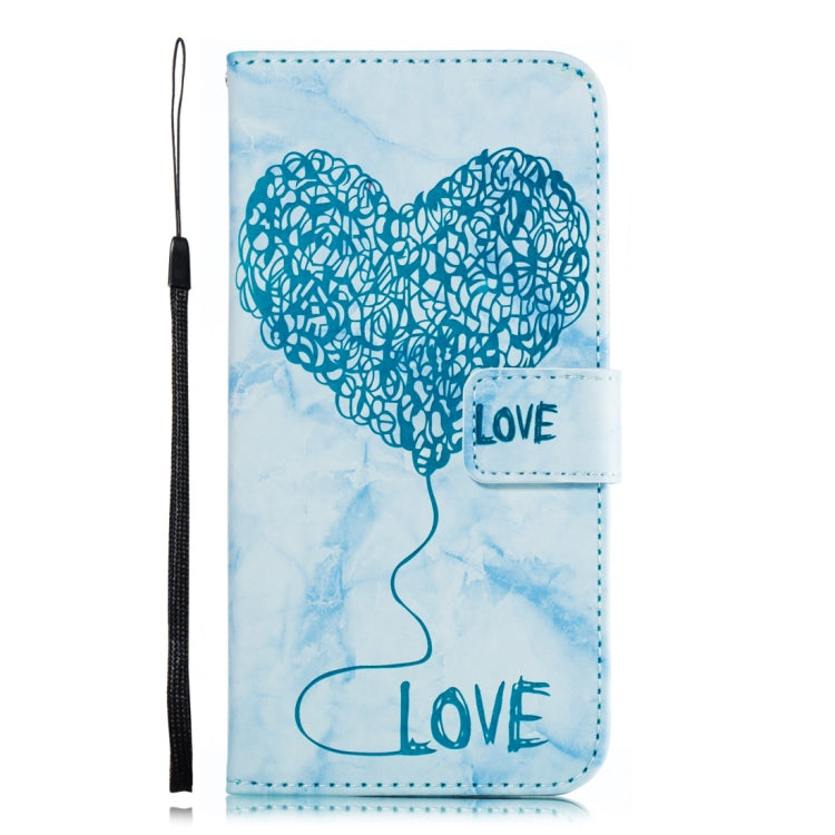 Heart + Marble Pattern Horizontal Flip Leather Case for Huawei Mate 20 Lite, with Holder & Card Slots & Wallet & Lanyard