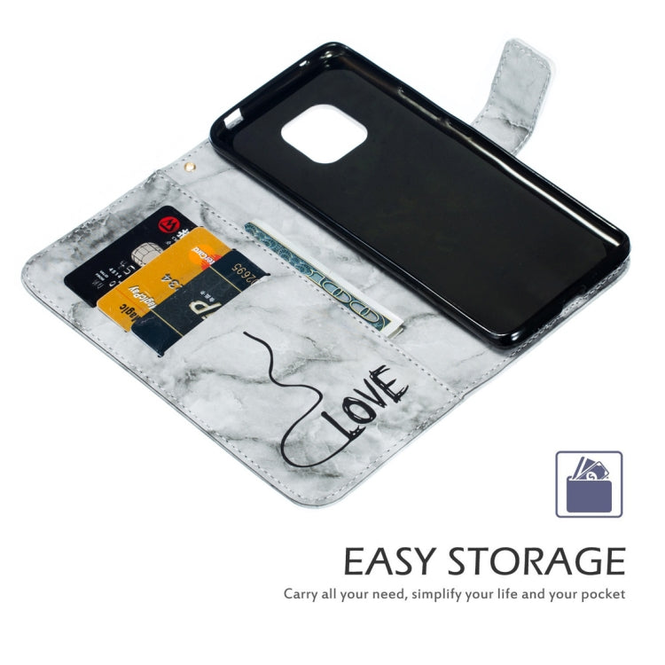 Heart + Marble Pattern Horizontal Flip Leather Case for Huawei Mate 20 Pro, with Holder & Card Slots & Wallet & Lanyard