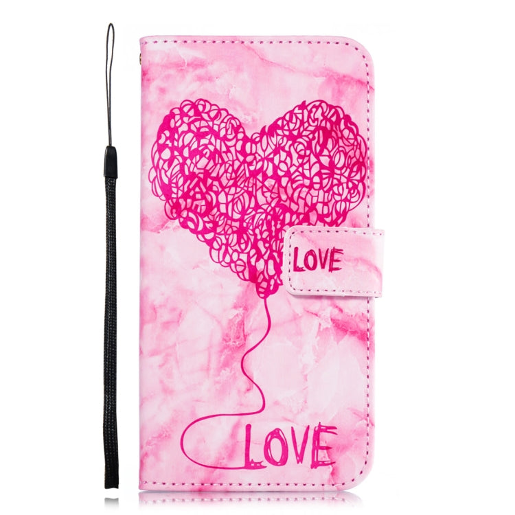 Heart + Marble Pattern Horizontal Flip Leather Case for Huawei Mate 20 Pro, with Holder & Card Slots & Wallet & Lanyard