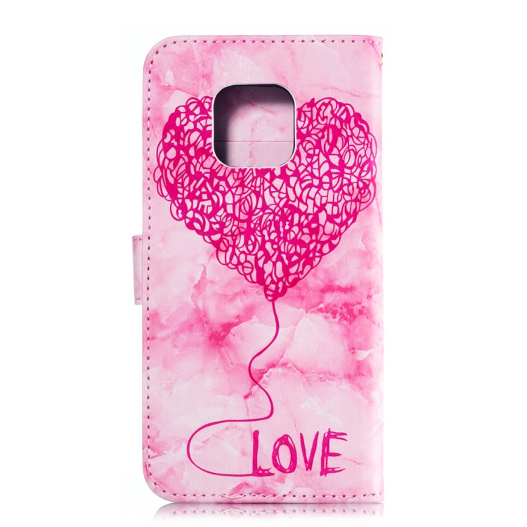 Heart + Marble Pattern Horizontal Flip Leather Case for Huawei Mate 20 Pro, with Holder & Card Slots & Wallet & Lanyard
