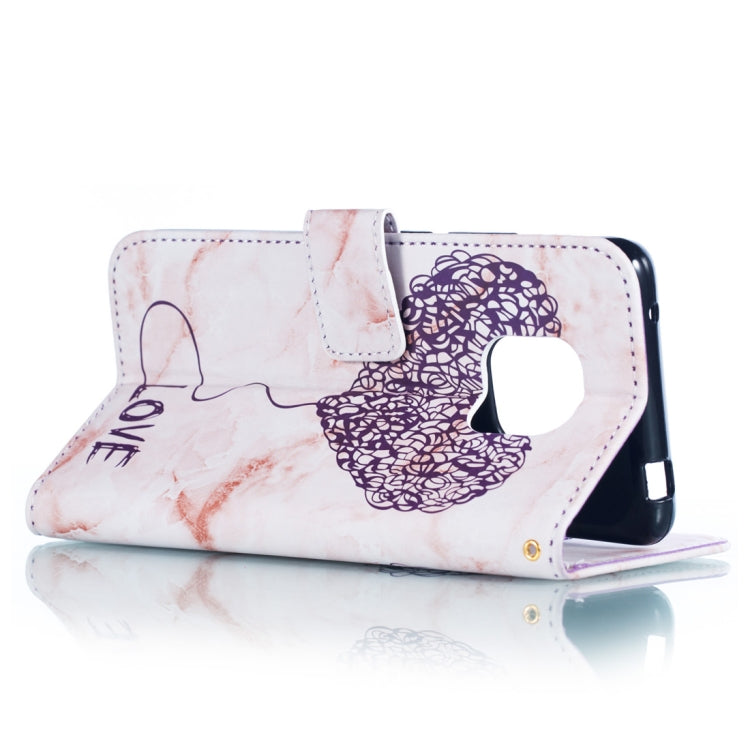 Heart + Marble Pattern Horizontal Flip Leather Case for Huawei Mate 20 Pro, with Holder & Card Slots & Wallet & Lanyard