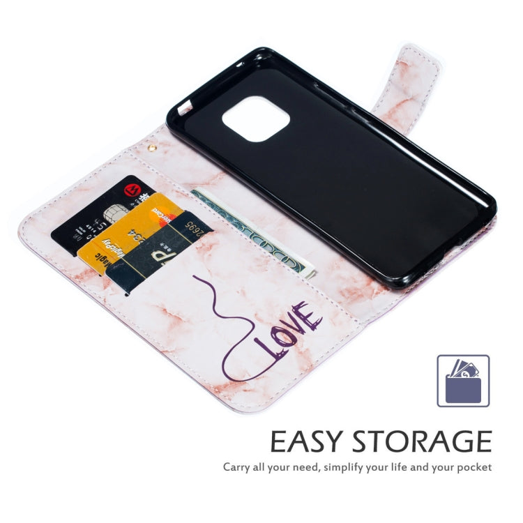 Heart + Marble Pattern Horizontal Flip Leather Case for Huawei Mate 20 Pro, with Holder & Card Slots & Wallet & Lanyard