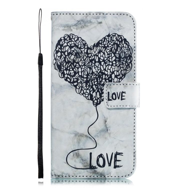 Heart + Marble Pattern Horizontal Flip Leather Case for Huawei Mate 20, with Holder & Card Slots & Wallet & Lanyard