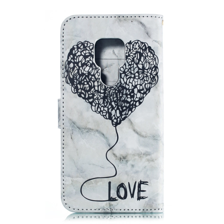Heart + Marble Pattern Horizontal Flip Leather Case for Huawei Mate 20, with Holder & Card Slots & Wallet & Lanyard