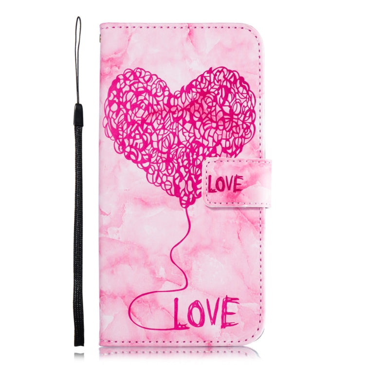 Heart + Marble Pattern Horizontal Flip Leather Case for Huawei Mate 20, with Holder & Card Slots & Wallet & Lanyard