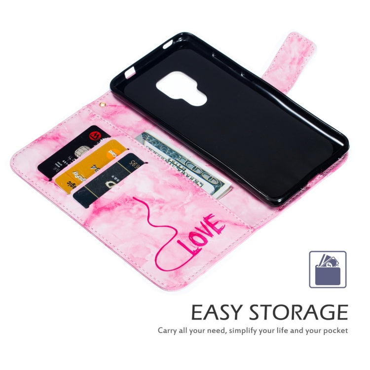 Heart + Marble Pattern Horizontal Flip Leather Case for Huawei Mate 20, with Holder & Card Slots & Wallet & Lanyard