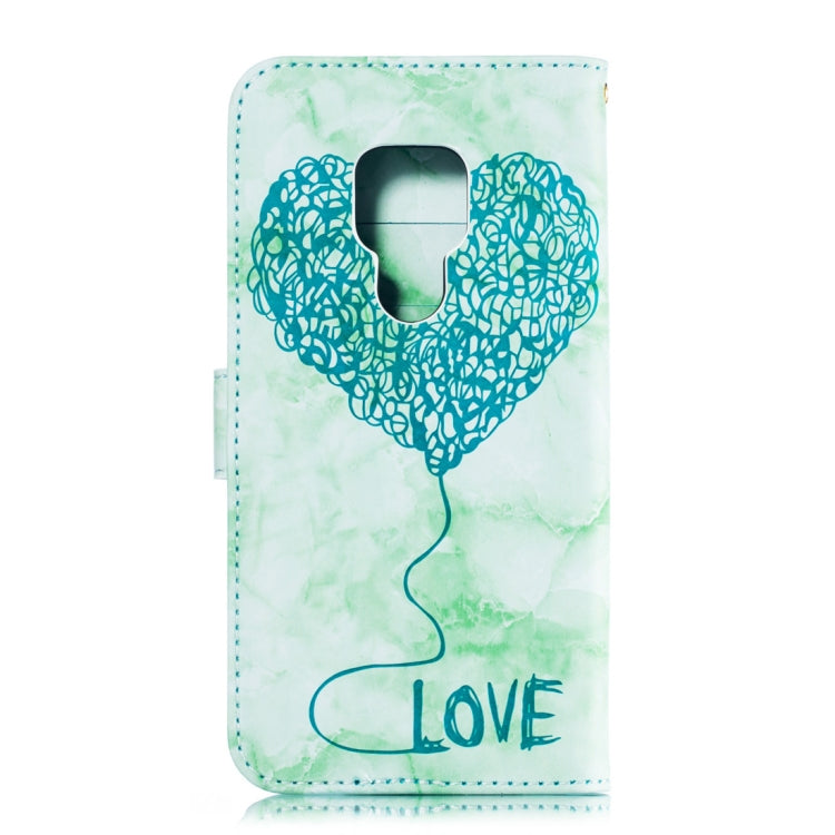 Heart + Marble Pattern Horizontal Flip Leather Case for Huawei Mate 20, with Holder & Card Slots & Wallet & Lanyard