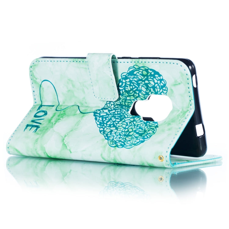 Heart + Marble Pattern Horizontal Flip Leather Case for Huawei Mate 20, with Holder & Card Slots & Wallet & Lanyard