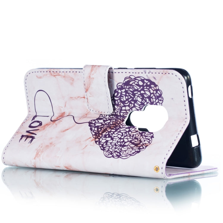 Heart + Marble Pattern Horizontal Flip Leather Case for Huawei Mate 20, with Holder & Card Slots & Wallet & Lanyard