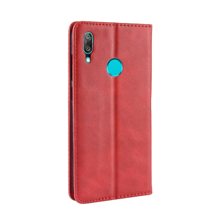 Magnetic Buckle Retro Texture Horizontal Flip Leather Case for Huawei Y7 (2019) / Y7 Prime (2019), with Holder & Card Slots & Wallet