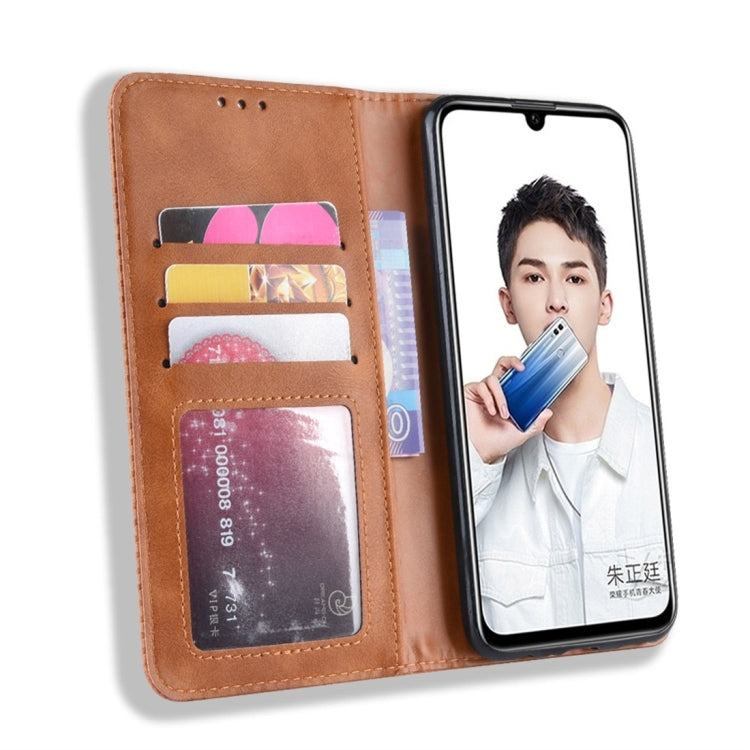Magnetic Buckle Retro Texture Horizontal Flip Leather Case for Huawei Honor 10 Lite / P Smart (2019) / Nova Lite 3, with Holder & Card Slots & Wallet